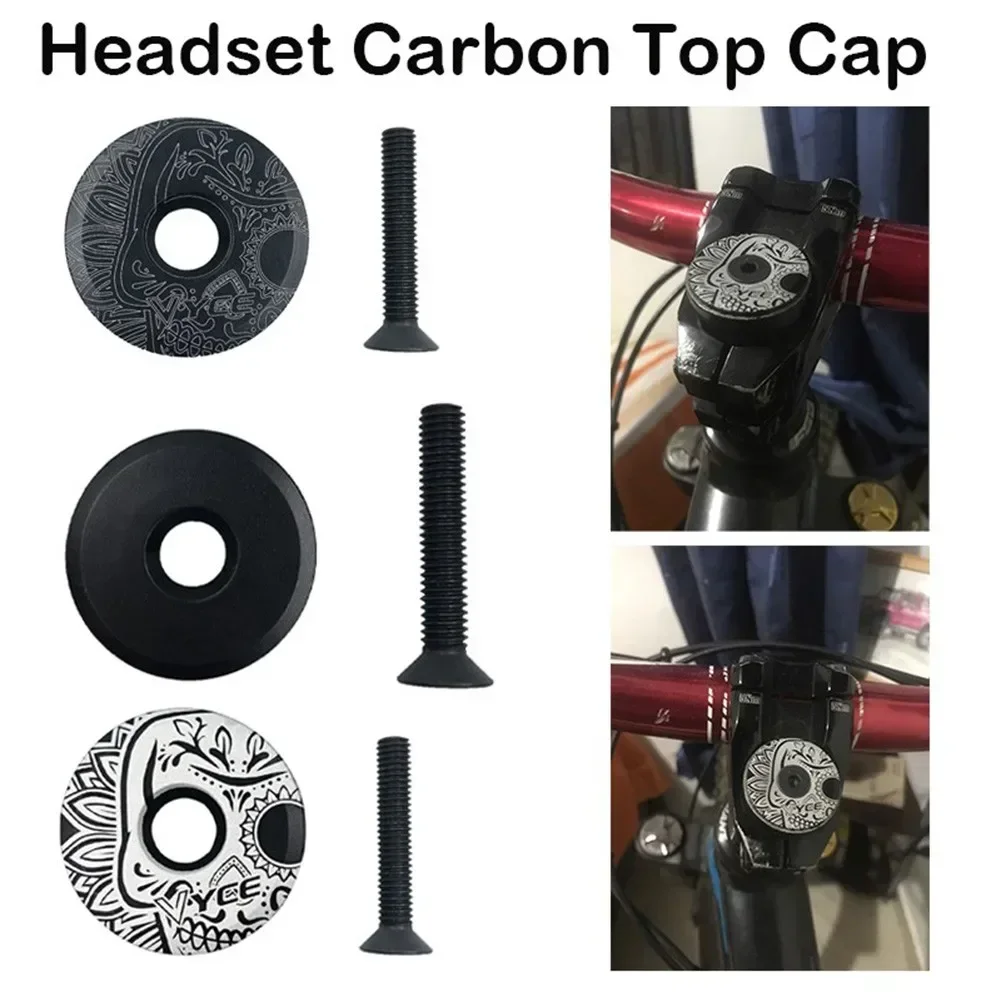 Bicycle Headset Carbon Top Cap Hot Sale For Road/mountain Bikes Bike Stem 28.6mm 1 1/8" Steerer Fork Tube Headset Cap Cover
