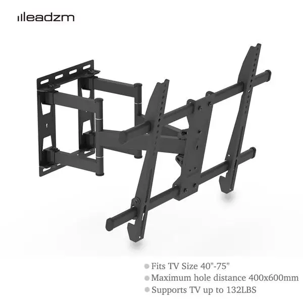 TMDS-106 最大VES 400x600mm 壁挂电视架 60kg 可调节角度 5° 40~75 inch电视 黑色-25