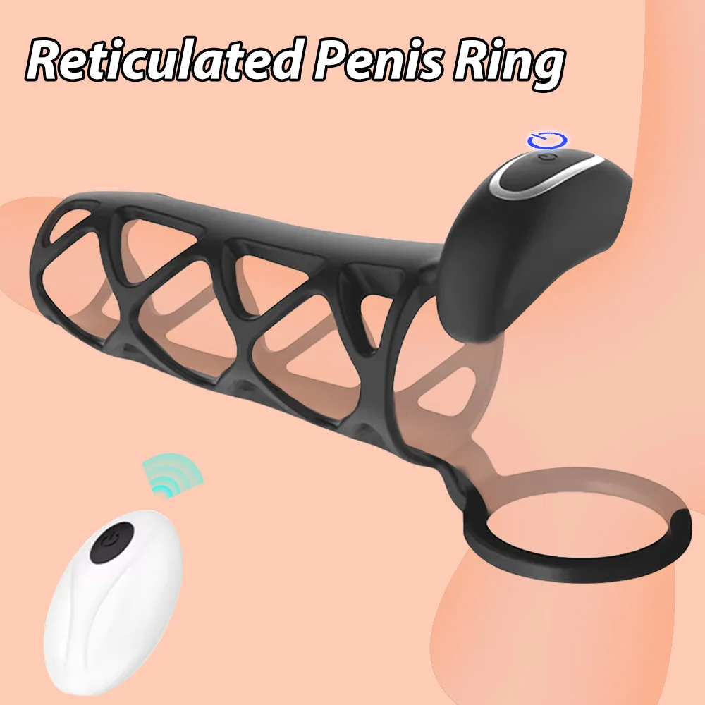 Penis Sleeve Cock Sleeve Vibrator Realistische Erwachsene Männliche Sex Spielzeug für Männer Penis Extender Vibrierender Cock Ring Elastische Penis Ring