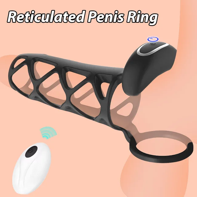 Penis Sleeve Cock Sleeve Vibrator Realistische Erwachsene Männliche Sex Spielzeug für Männer Penis Extender Vibrierender Cock Ring Elastische Penis Ring