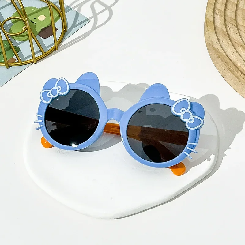 New Children Lovely Sunglasses Baby New Bow Fashion Sunvisor Sun Glasses Summer Girl Cat Kitty Eyewear Kids Cute Oculos