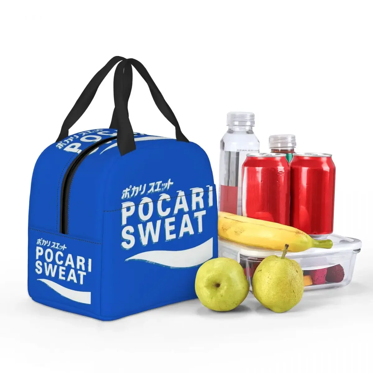 Pocari Sweat 일본 로고 어린이를위한 절연 점심 가방 학교 쿨러 열 식품 상자 토트 휴대용 도시락 용기