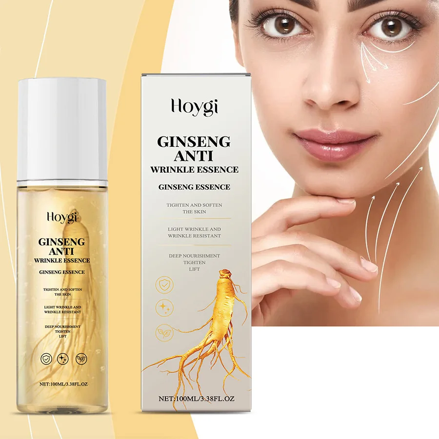 100ml Gold Ginseng Face Essence Polypeptide Lightning Moisturizing Smoothing Facial Serum for Skin Care Ginseng All Skin Types 5
