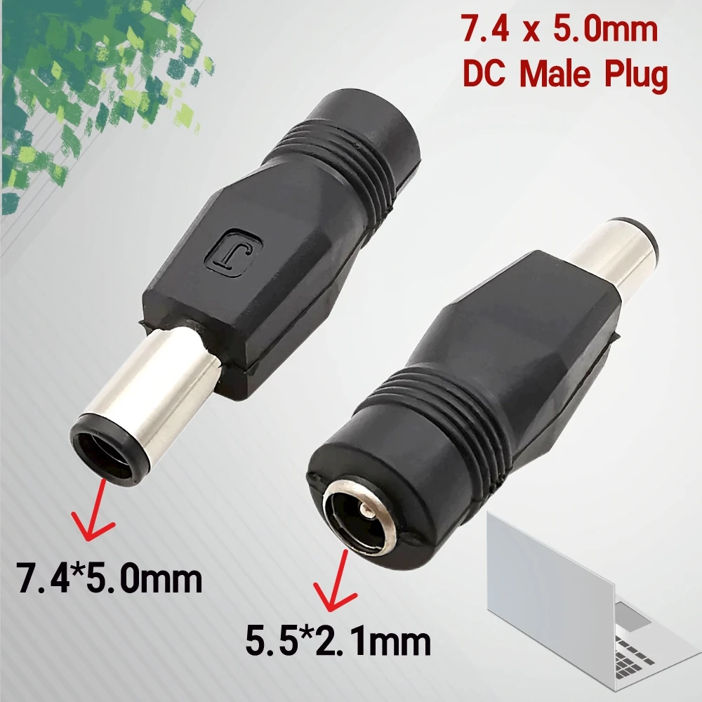 

7.4*5.0mm DC Power Plug Chargable Converter 5.5x2.1mm DC Female Jack to 7.4x5.0 mm DC Male Plug With Pin Connector For HP Laptop