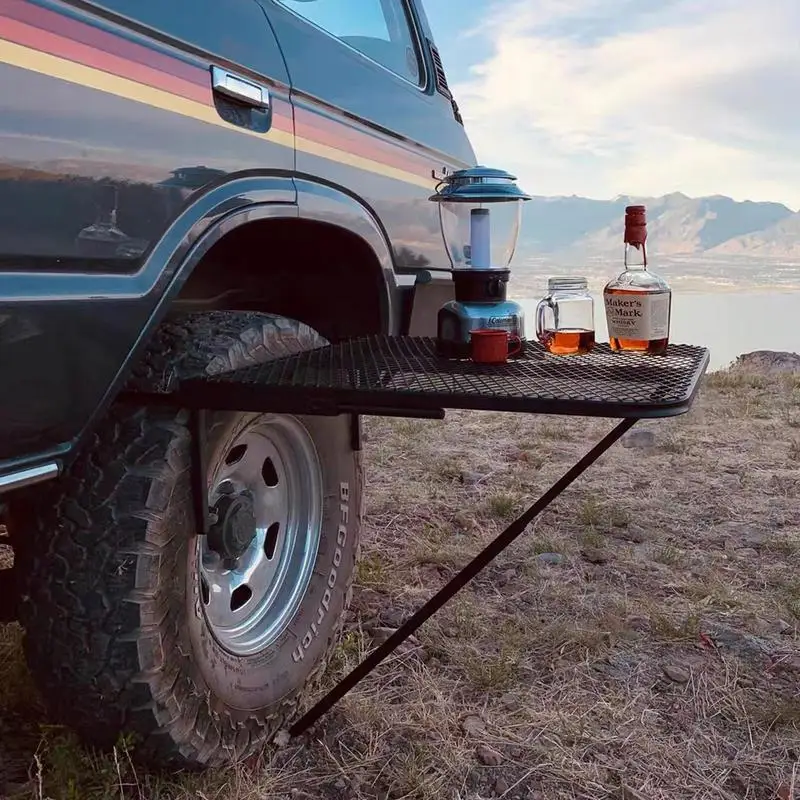 RV Camping Table RV Camping Table RV Tire Desk Alloy Steel Portable Folding Outdoor Travel Working Picnic Vehicle Wheel Table Board Use On Tires