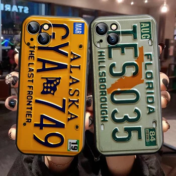 Retro Vintage License Plate Phone Case For iPhone 17 16 15 14 13 12 11 Pro Max Mini SE 7 8 Plus 17E Shockproof Non-Slip Cover 1