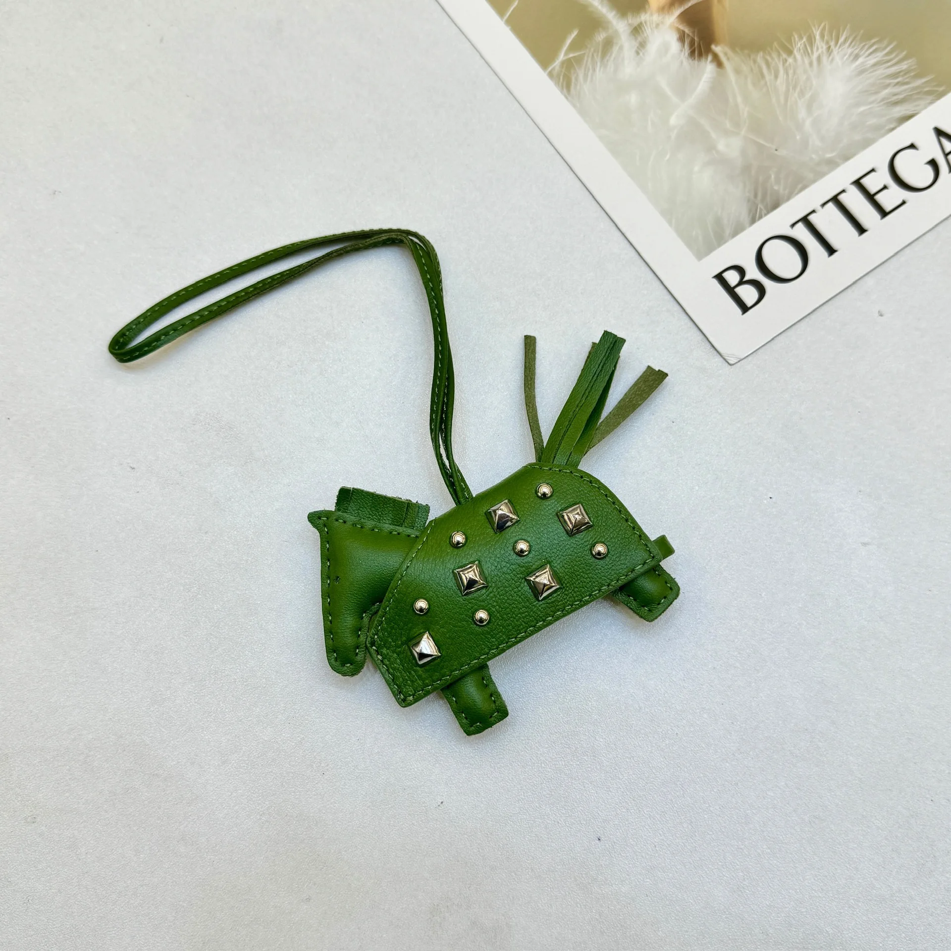 Soft Leather Pony Pendant, Car Pendant, Key Pendant, Handmade Leather New Rivets War Horse Bag Charm, Bag Charm Leather