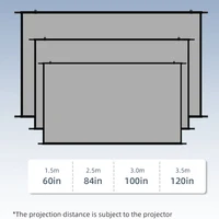 VEIDADZ Projector Screen Wall Mounted Grey Anti-Light Resistant Reflective Fabric 60 84 100 120 inch for Home Theatre Outdoor - Image 5