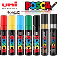 1pcs Uni POSCA Plumones PC-17k Paint Marker Pen Big Thick Head Pop Poster Advertising Water-based Pen Graffiti Painting 15mm 1