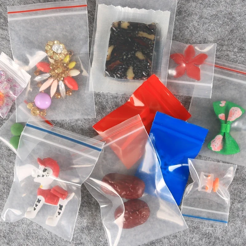Self Sealing Clear Bag, Mini Zip Lock Jewelry Pouches, Plastic Bags, Packaging Candy Gift Sachet, Cute Design, 3x4cm, 100Pcs 6