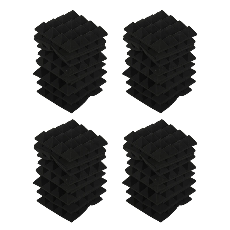 

Hot XD-48 Pcs -Soundproofing Foam Sound Absorption Pyramid Studio Treatment Wall Panels