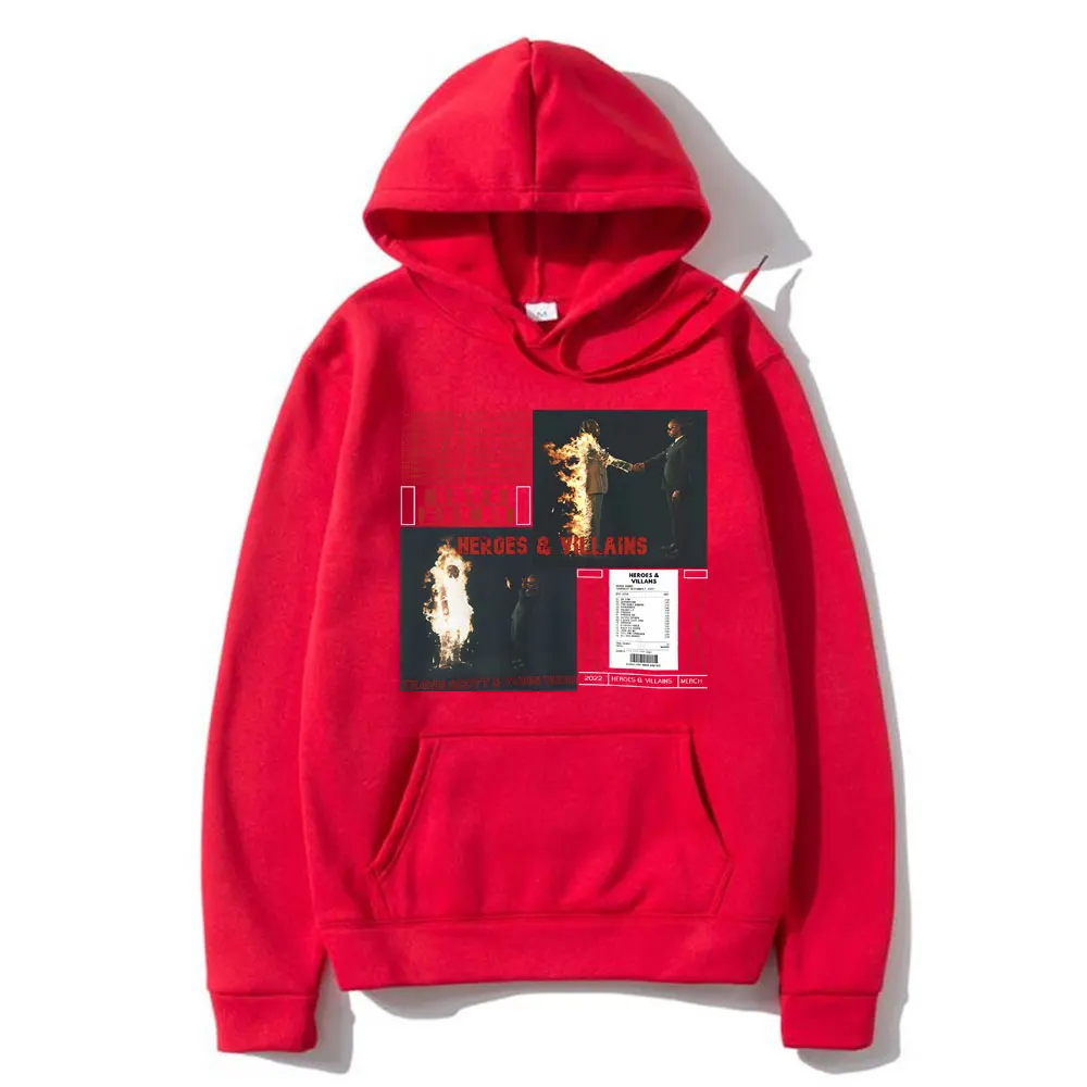 Awesome Rapper Metro Boomin Heroes & Villains Album Cover Print Hoodie Men Women Hip Hop Oversized Pullover Male Vintage Hoodies