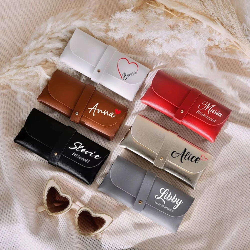 

Personalized Leather Glasses Case, Maid of Honor Gift, Custom Bridesmaid Gifts Sunglasses Case for Women, Bridal Shower Keepsake