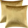 Gold Velvet Decorative Throw Pillow Covers, Couch, Sofa, Bed, Soft Cushion Covers,18x18, 2 Pack 1