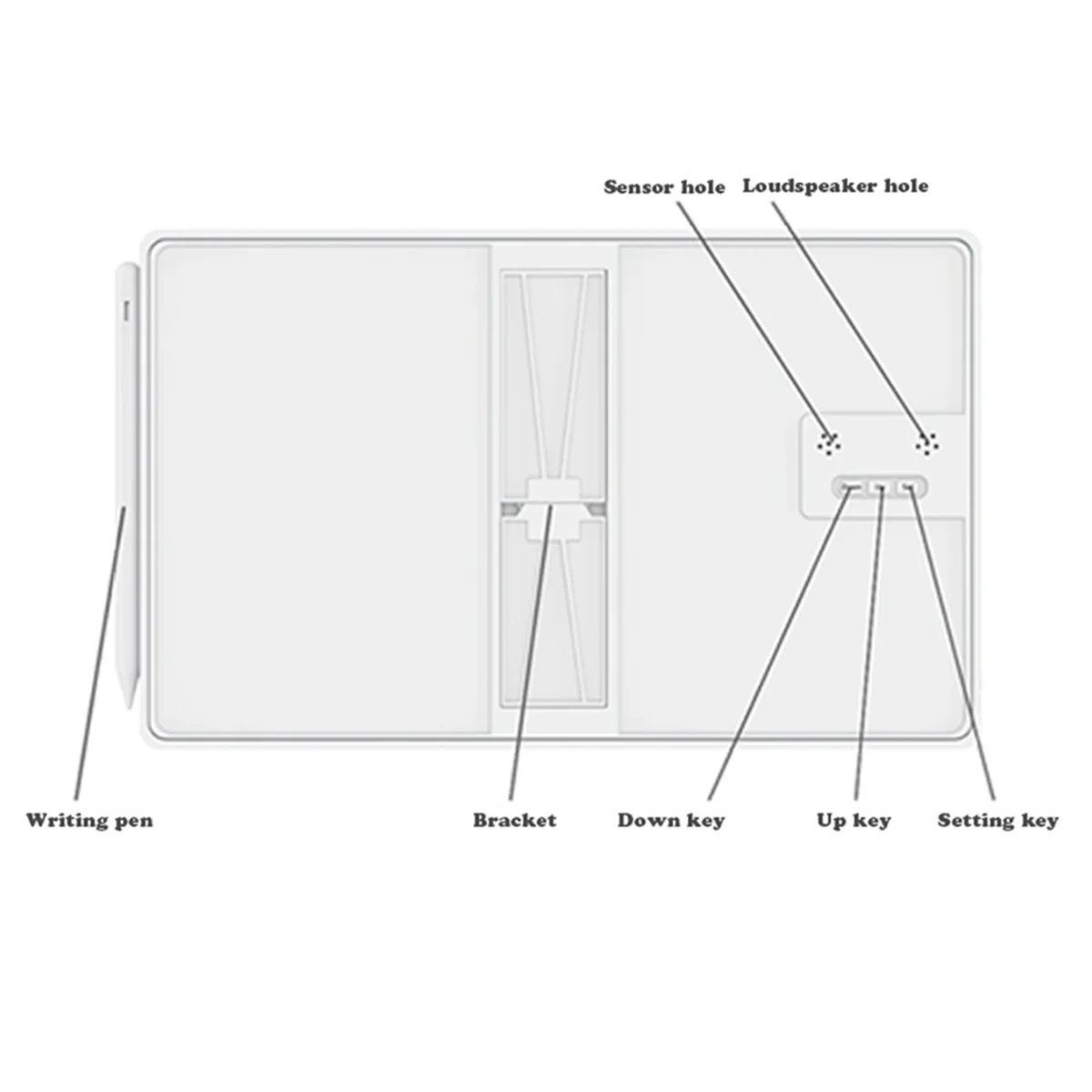 

Multi-Function Electronic Calendar Desktop Calendar LCD Handwriting Board Office Memo Desktop Ornament Calendar,White