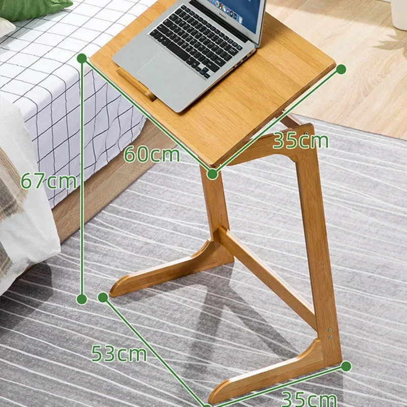 Breakfast Table Simple Light Luxury Coffee Table, Convenient Folding Round Solid Wood Panel, Adjustable Laptop Stand