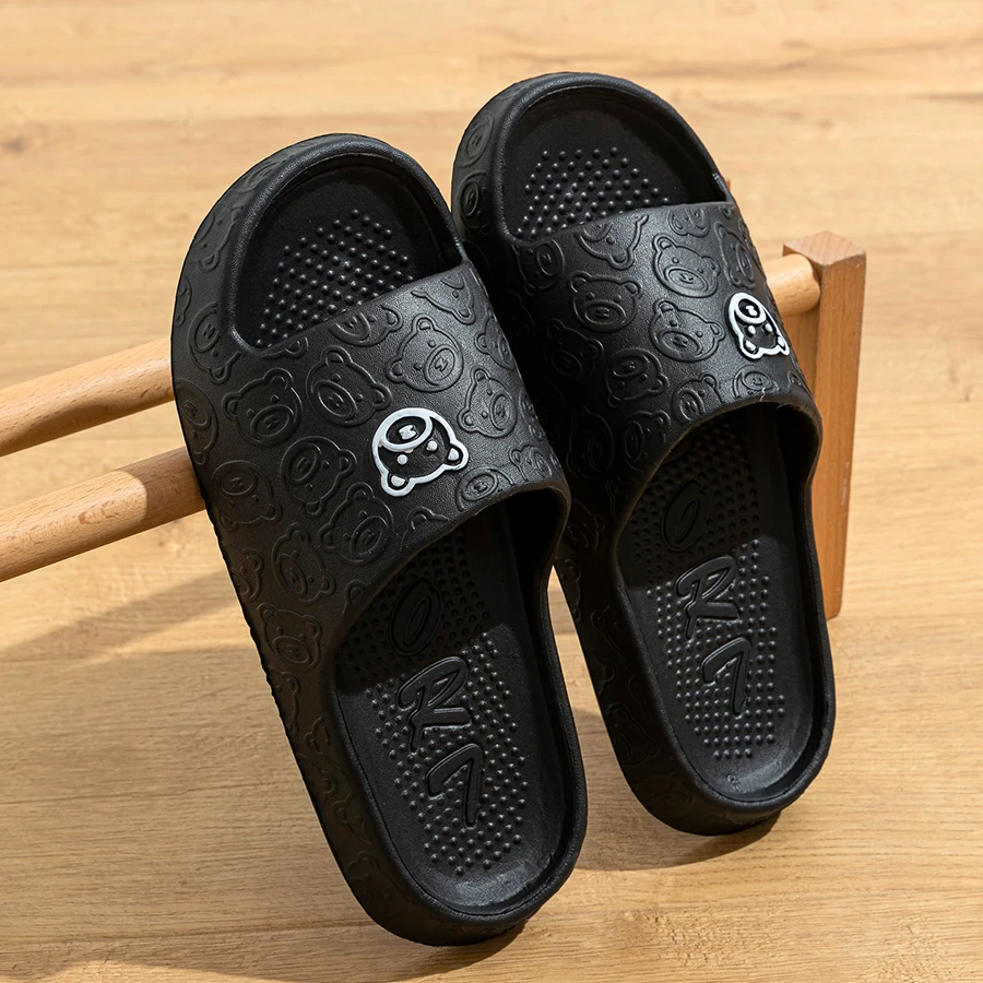 Women's Slippers Printting Cute Bear Cartoon Sandals Summer Indoor Soft Wear-resistant Anti-slip Lightness Couple Leisure Shoes — view 4