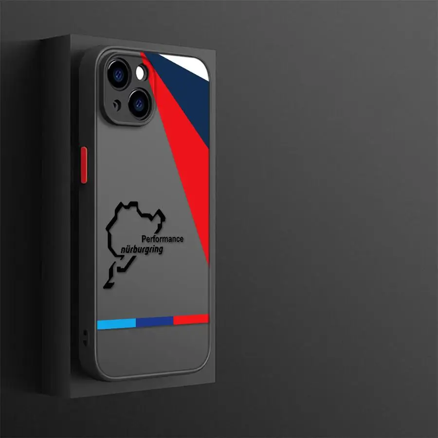 Blue and Red Logo Phone Case with Black Edge