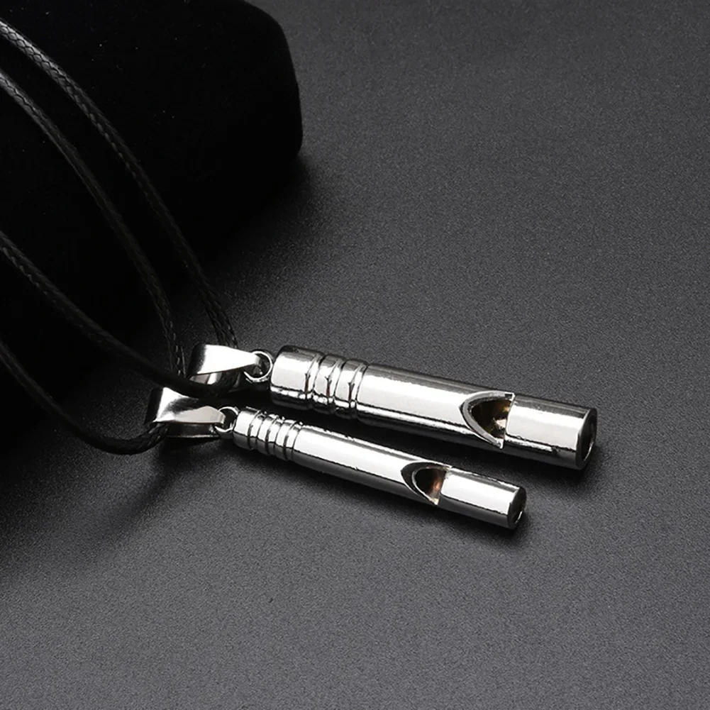 1Pc Outdoor Titanium Emergency Whistle Survival Safety MINI Whistle EDC Whistle Necklace Hiking Camping Trip Explore Survival
