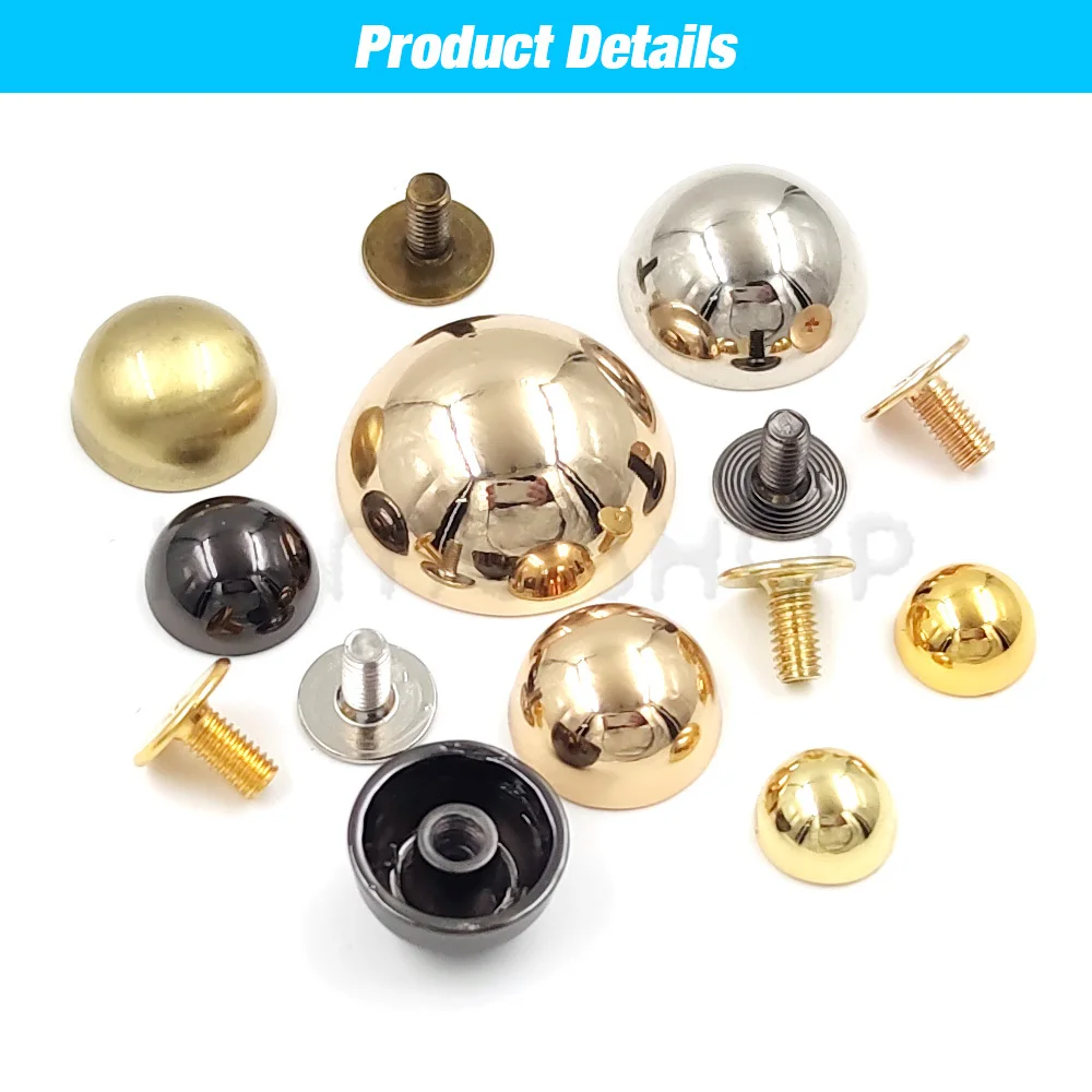 Gold Screw Rivets 20 Sets 96 Mm Metal Button Screw Back Studs -  Hong  Kong