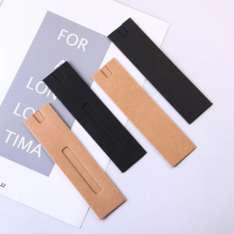 

40 шт., футляр для ручек, одинарная подарочная упаковка, бумажная втулка, держатель, карман, Шариковая обертка из крафтовой бумаги, защитная крышка