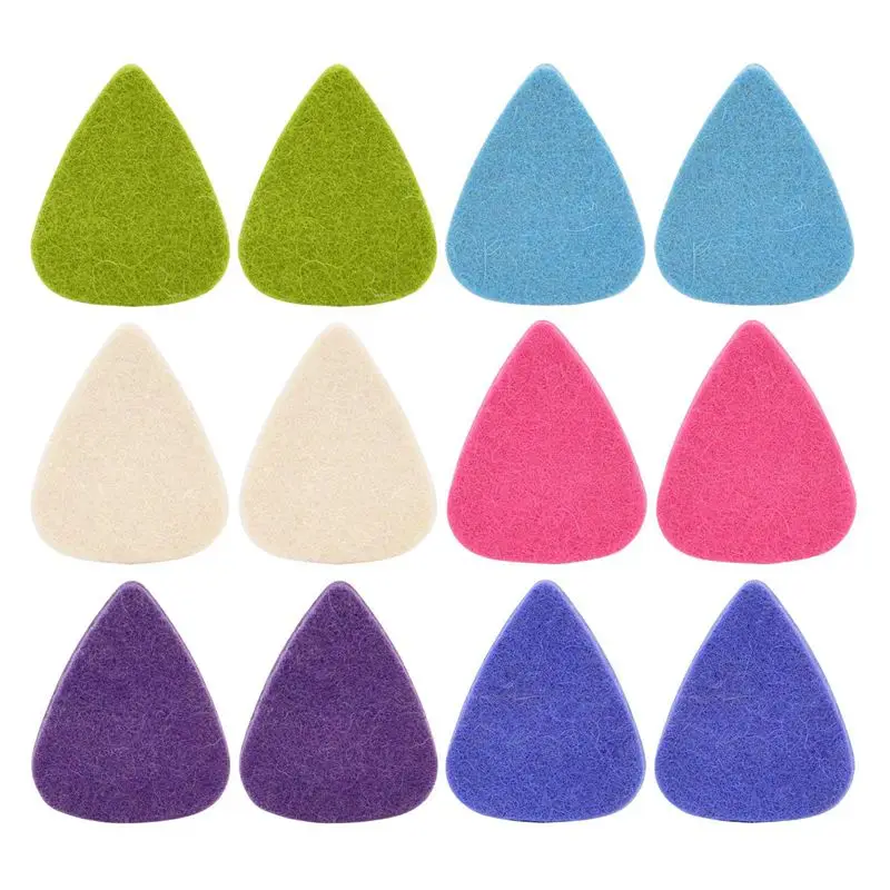 

12 Pieces Colorful Soft Felt Plectrum Mediator Felt Ukulele Picks Plectrums Economy 3Mm Thickness