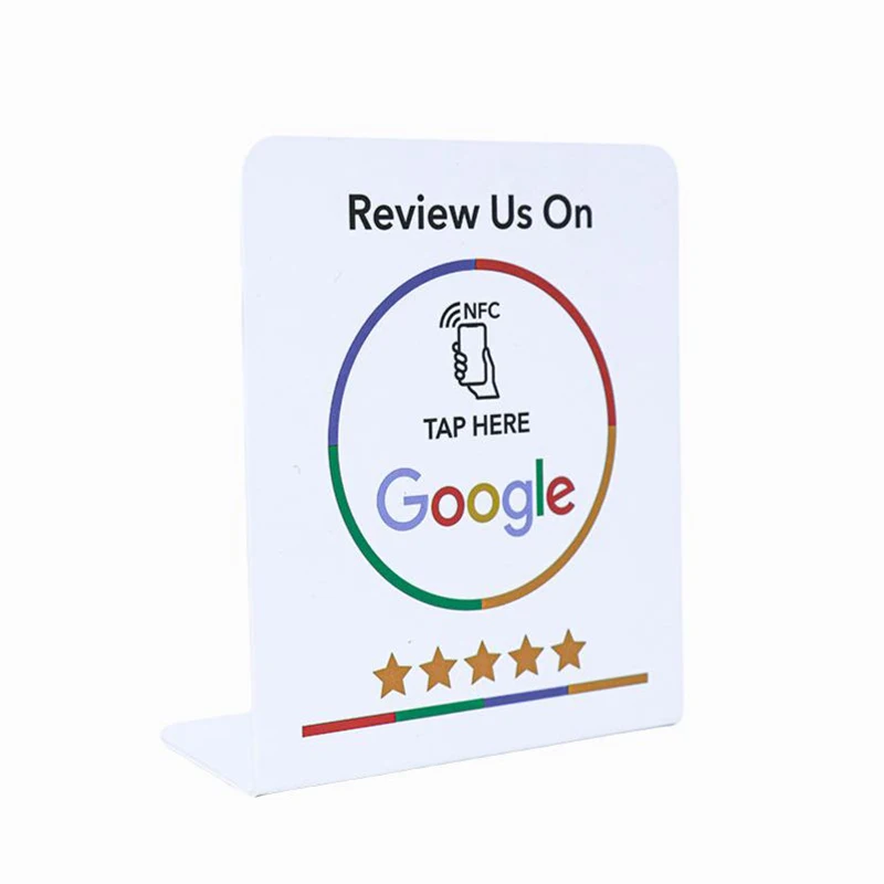 Premium NFC Display Stand for Google Reviews - Programmable 13.56MHz Card Station