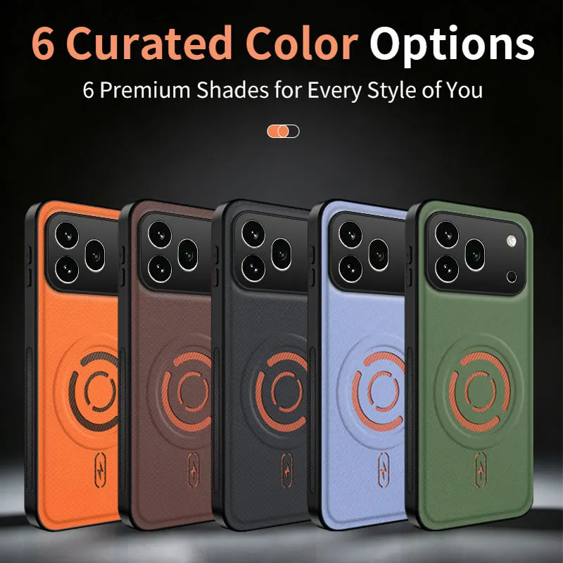 Fabric Cloth PU Leather Magnetic Shockproof Nonslip Case with Camera Protection