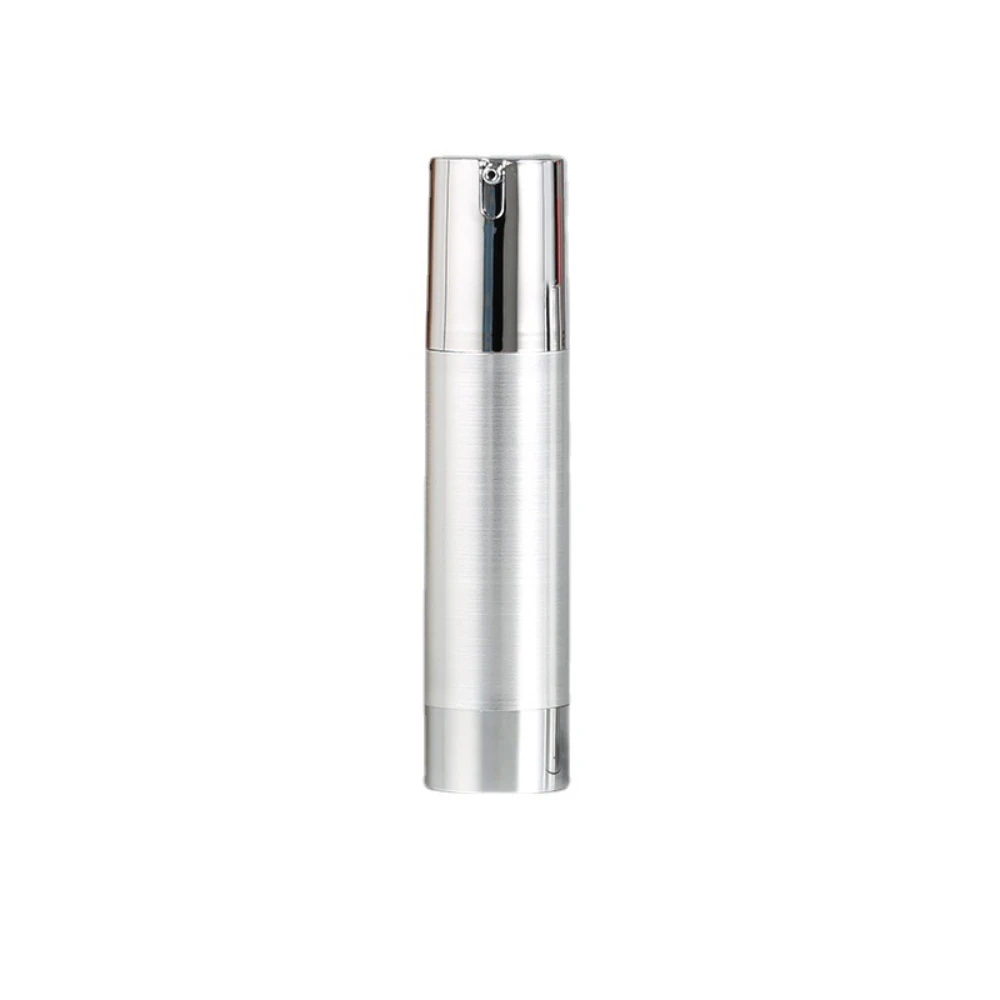 Silver Refillable Travel Lotion and Cream Dispenser - Airless Vacuum Pump Bottle, 15/30/50ml