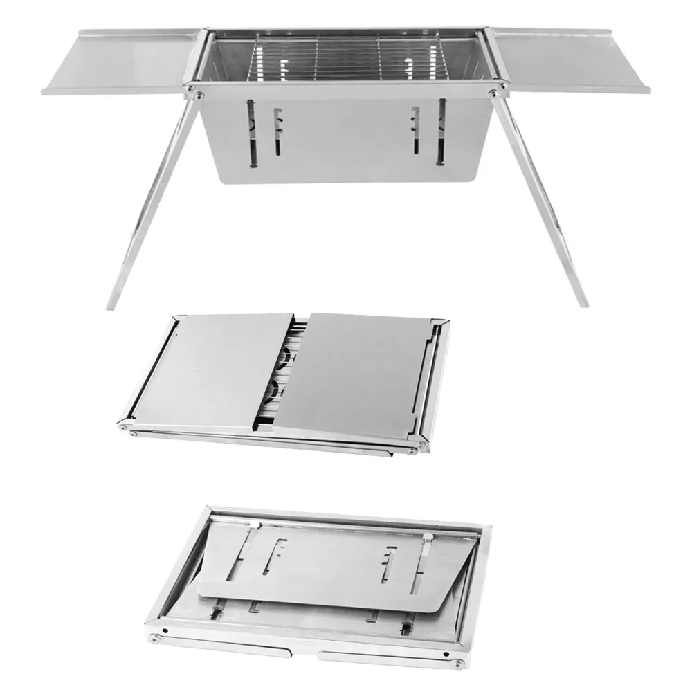 

Portable Folding Grill Multifunctional Home Stall Carbon Fire Smokeless 304 Stainless Steel Grill Suitable For Multi-Person Us