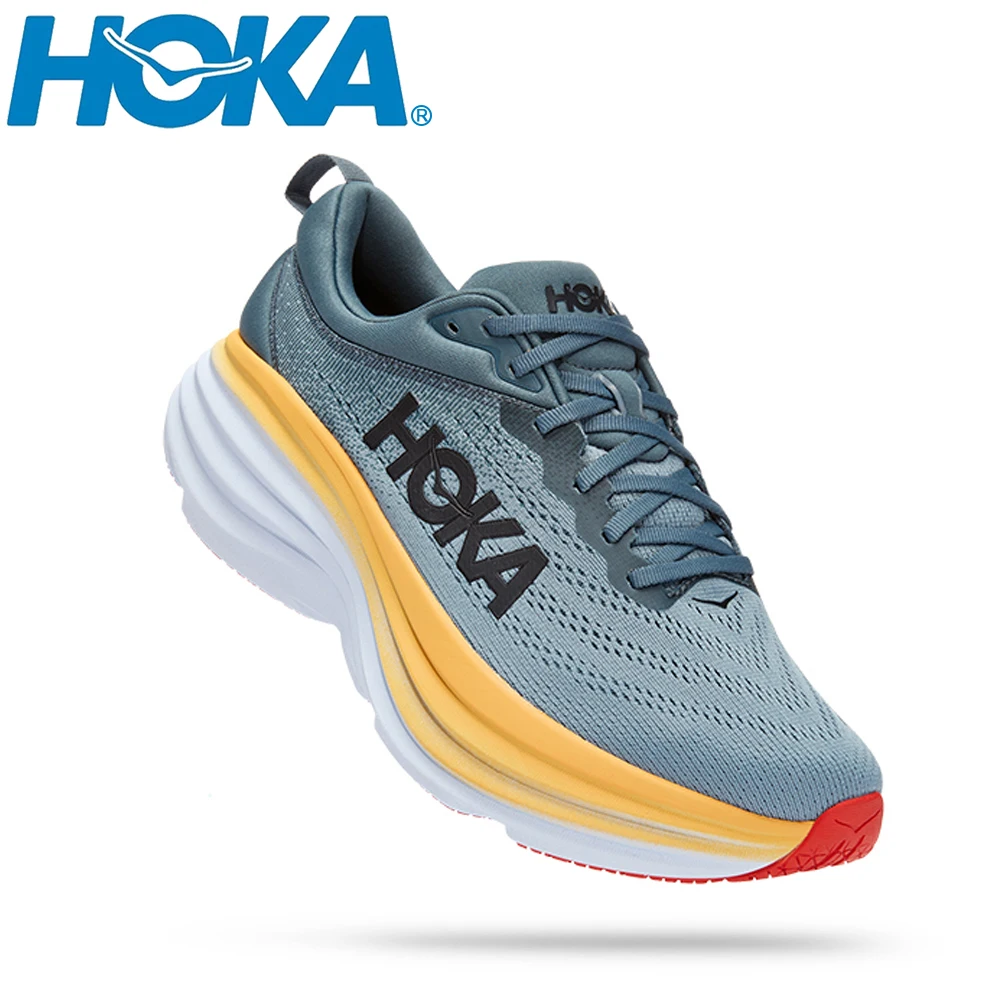 HOKAS Bondi8 Sneakers Men Lifestyle Sport Shoes Light Breathable Canvas Shoes Outdoor Running Shoes Casual Tenni Shoes