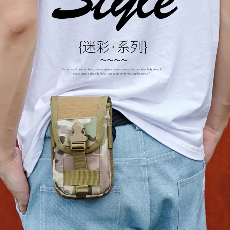 Double Layer Molle Phone Pouch Mobile Phone Case Holder Outdoor Sports Hiking Camping Hunting EDC Tool Waist Bag 4