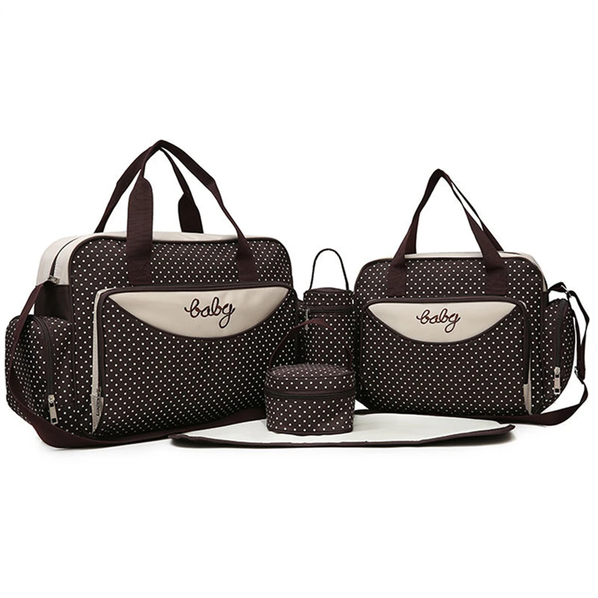 حقيبة Smommy بتصميم منقط للأم والطفل، حقيبة كتف كب...