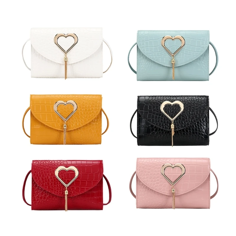 

Elegant Women Handbag Trendy Heart Pattern Bag Crossbody for Casual Office Wear