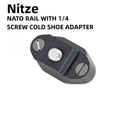 Nitze N49 - E Universal Screw Cold Shoe Adapter with NATO Rail and 1/4 Mount