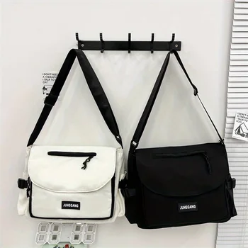 حقيبة رسول النايلون العصرية ، حقيبة الكتف سعة كبيرة ، حقيبة الكتف عارضة للطلاب في سن المراهقة 4