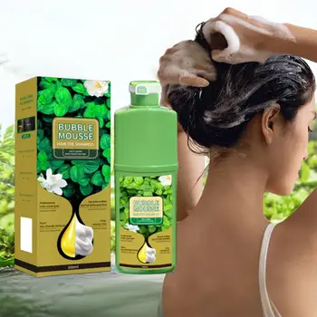 Shampoo Colorante Effetto Bolla Nero/Marrone per Capelli, Copre i Capelli Grigi, Ripara i Capelli Danneggiati, Tinta Effetto Bolla Senza Sforzo