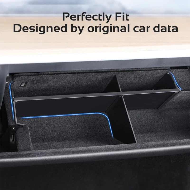 Glove Box Divider Organizer Center Console Storage Partition Plates Glovebox Shelf Car Accessories for Tesla Model 3 car console organizer