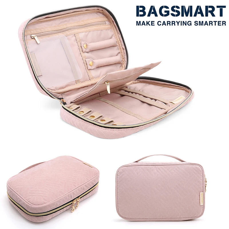 Organisateur De Bijoux Pliable De Voyage - Pochette Compacte Avec Zip, Idéale Pour Ranger Bagues, Colliers Et Bracelets - 12