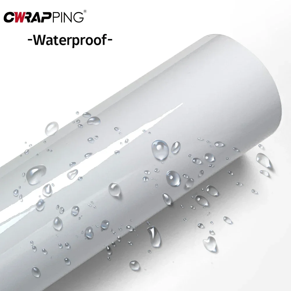 Car Stickers Glossy White Waterproof Vinyl Film Auto Bonding Scooter Motorcycle Body Film Protective Decor Auto Accessories