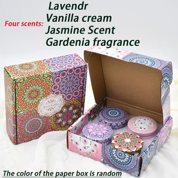 4Pcs/Box Scented Candle Set Gift Islamic Arabian Patterns Fragrance Candle Jar DIY Smokeless Couples Romantic Incense Candles