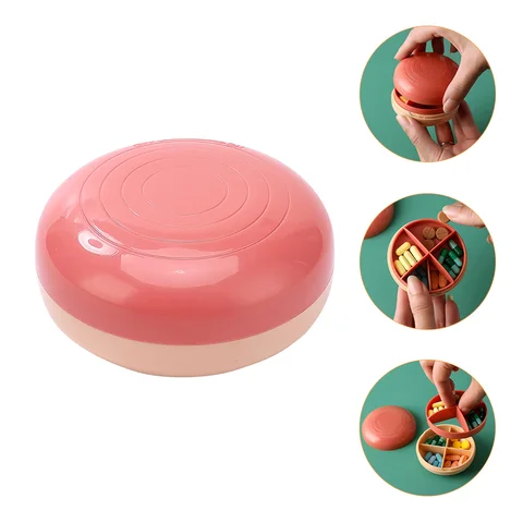 Box Rotating Tablet Container Pills Organizer Medicine Holder