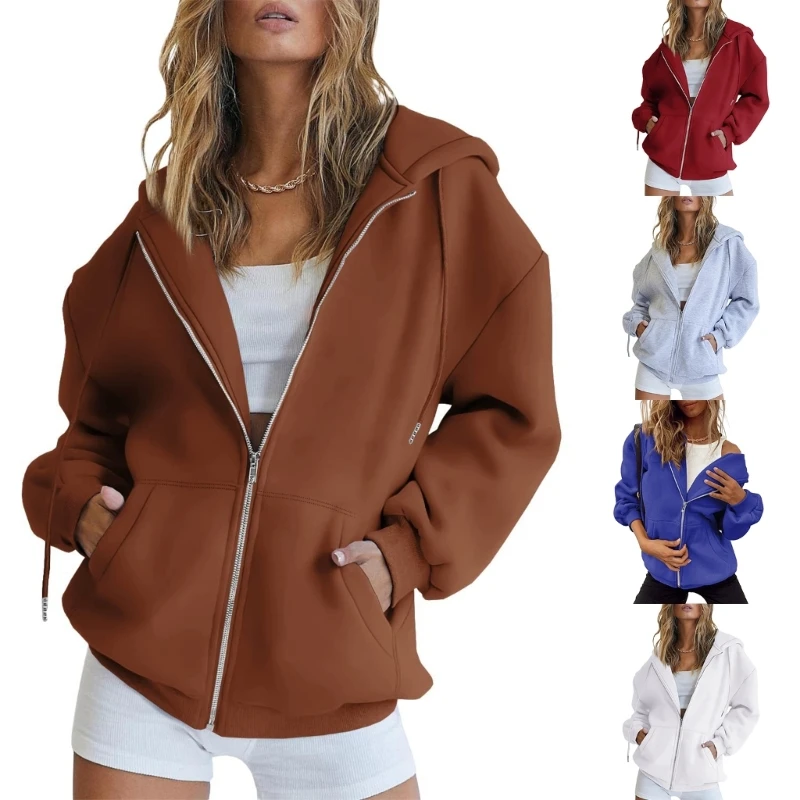 

Womens Up Y2K Hoodie Long Sleeve Fall Oversized Casual Sweatshirts Jackets Dropship