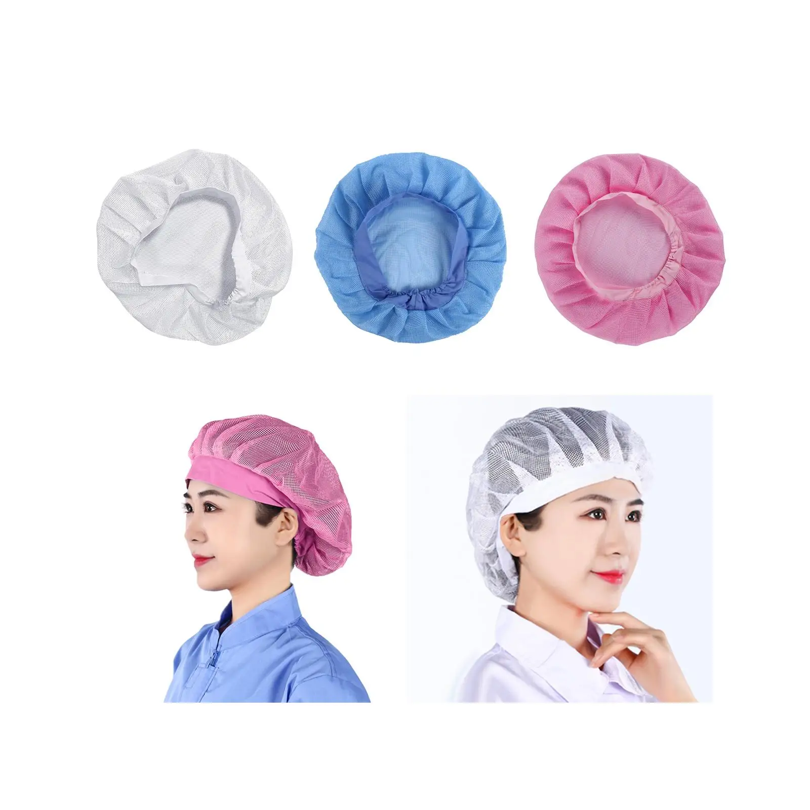 Chef Cap Elastic Lightweight Mesh Work Cap for Catering Waitress Dining Hall