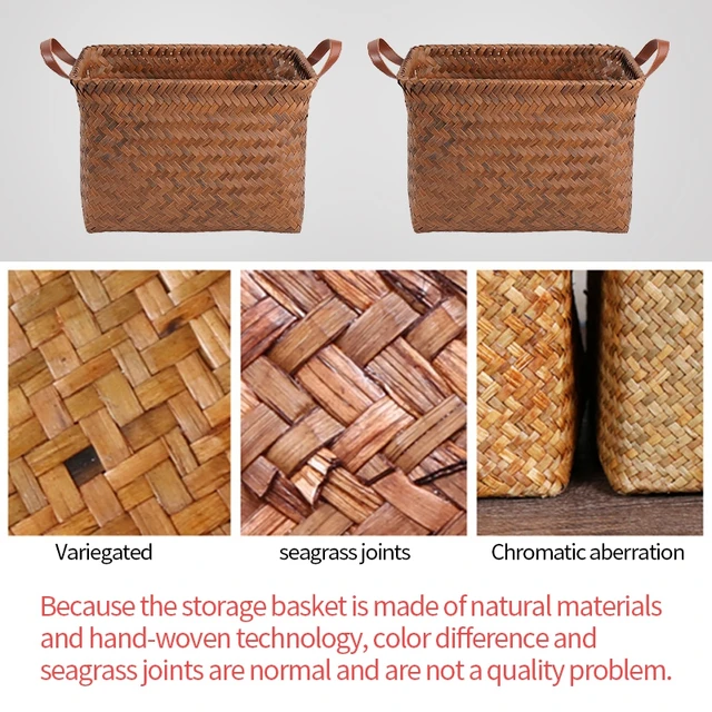Változható Tároló Kosár Tengeri Moszat Szövő Kosarak Rattan Szőtt Ruhák Szervező Játékok Snack Sundries Asztali Tárolódoboz Mosoda - Image 6
