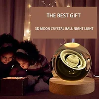 Unique 3D Crystal Ball Lamp with Galaxy and Planetary Projections USB Night Light for Cozy Atmosphere plasma ball 2