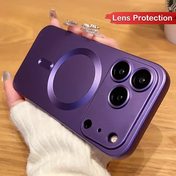 Luxury Matte Magnetic Phone Case For iPhone 17 Pro Max 14 15 Plus Air 13 12 11 16 Pro For Magsafe Wireless Charger Protect Cover 1