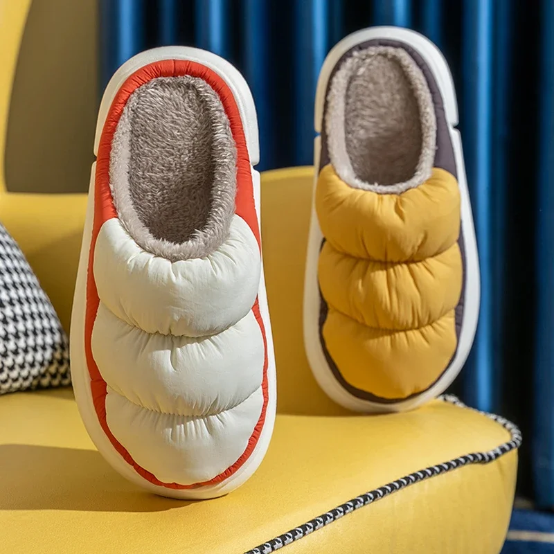 Home Fuzzy Slipper Women Winter Warm Fur Plush Non Slip Indoor Lazy Female Thermal Furry House Shoe Flat flip flop Male Men — view 3