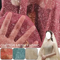 New 45cmX150cm Mesh Sparkle Fabric Soft DIY Sewing Sparkle Tulle Fabric Glitter Sequin Solid Color Decoration Material 3