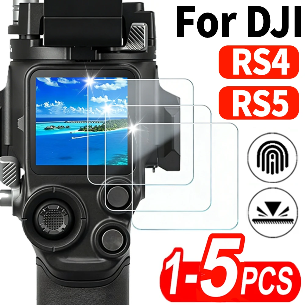 5-1pcs HD Tempered Glass Screen Protector for DJI RS4/RS5 9h Hardness Anti-Scratch Protective Films Anti-fingerprint Glass Film